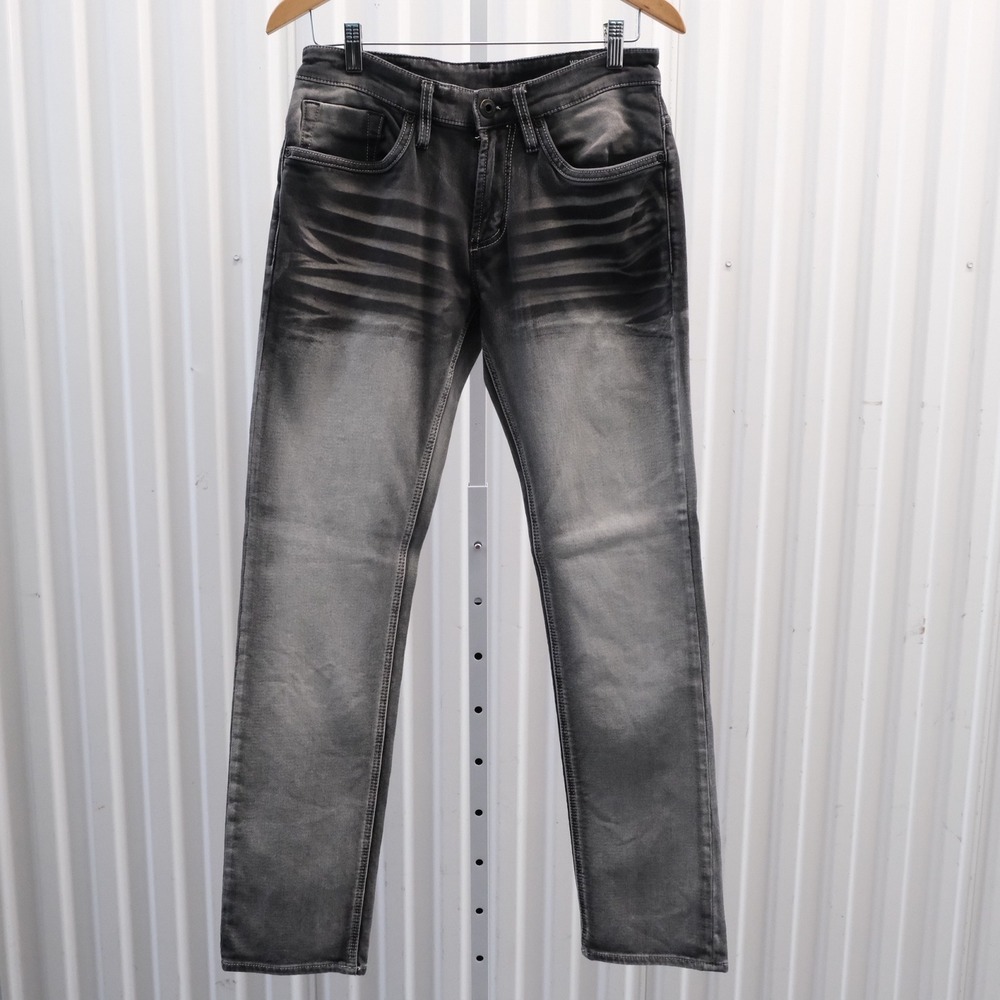 Buffalo David Bitton Ash-X Slim Stretch Jeans Mens 30x32 Gray Faded - Picture 1 of 8